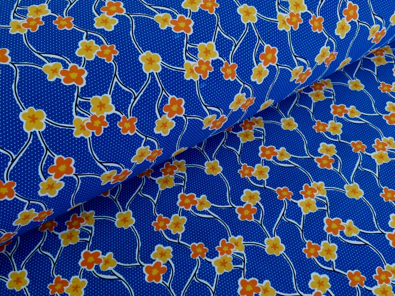 Softshell Blumenranken Blau