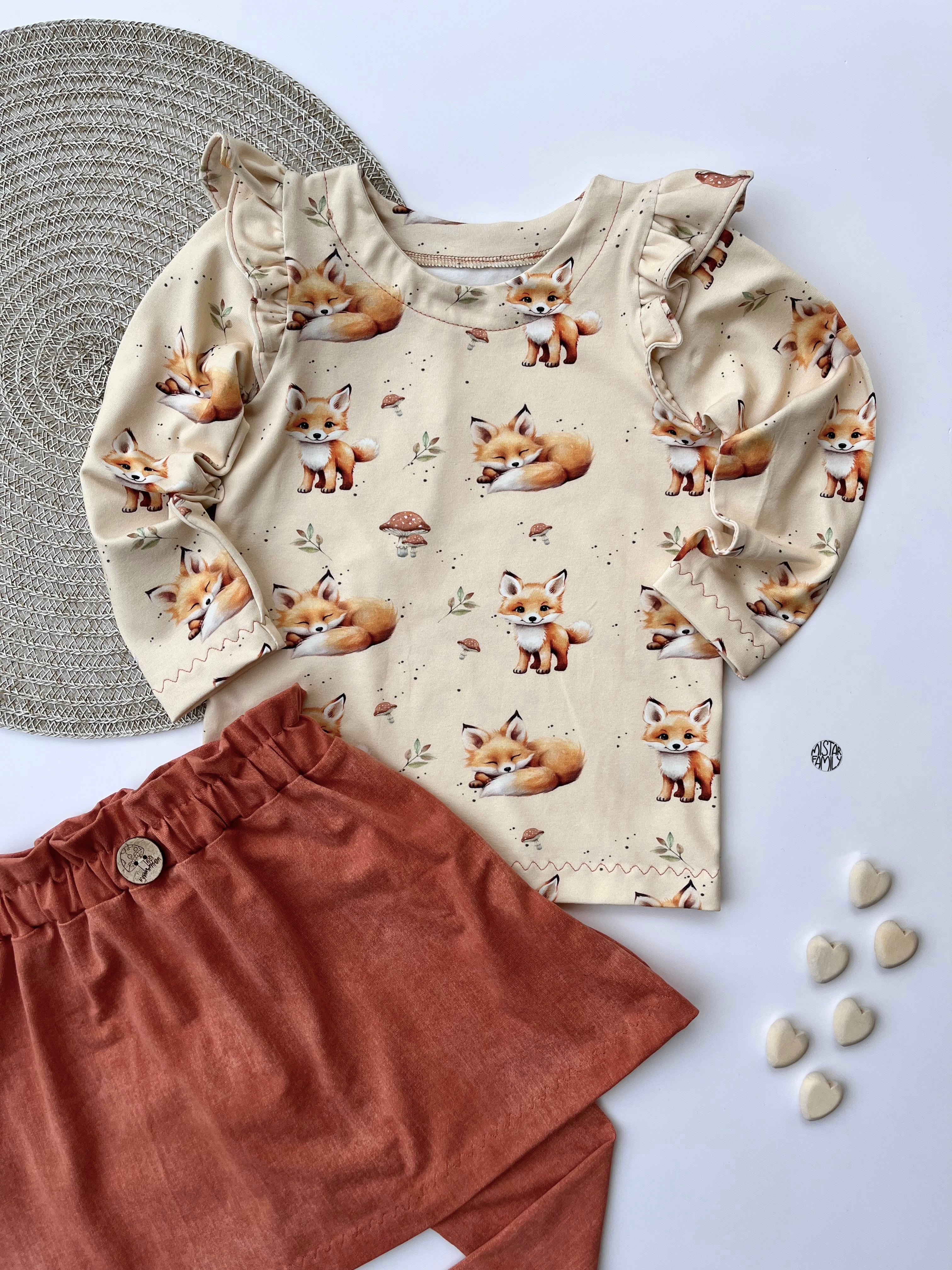 Eigenproduktion Baumwolljersey Sweet Baby Fuchs auf Hell Ocker