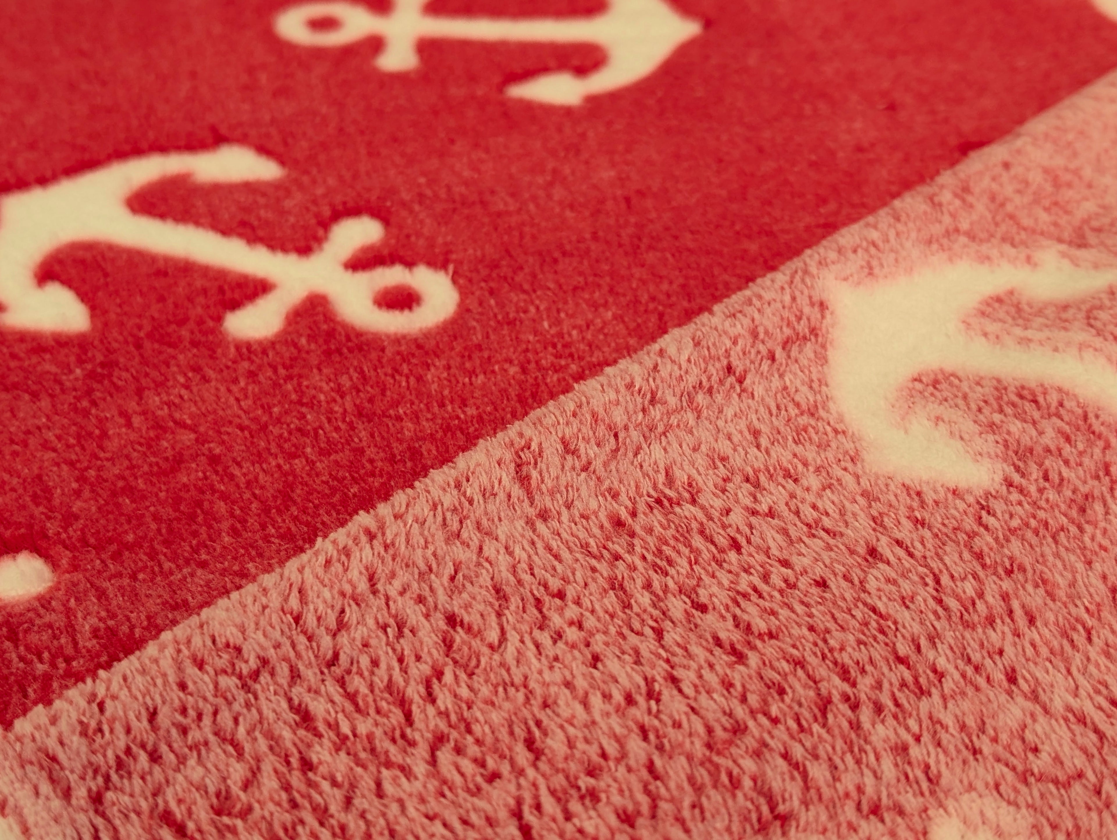 Jacquard Fleece Anker auf Rot
