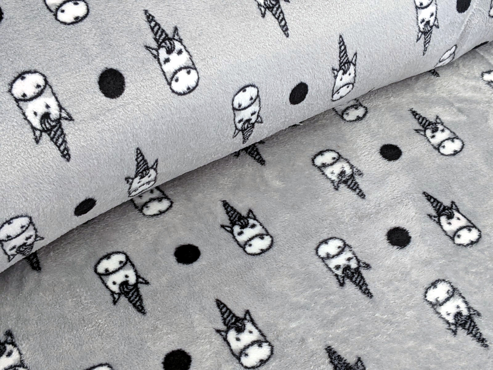 Wellness Fleece Einhorn Grau