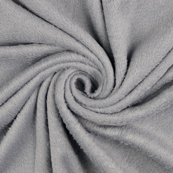 Fleece Stoff Uni Grau