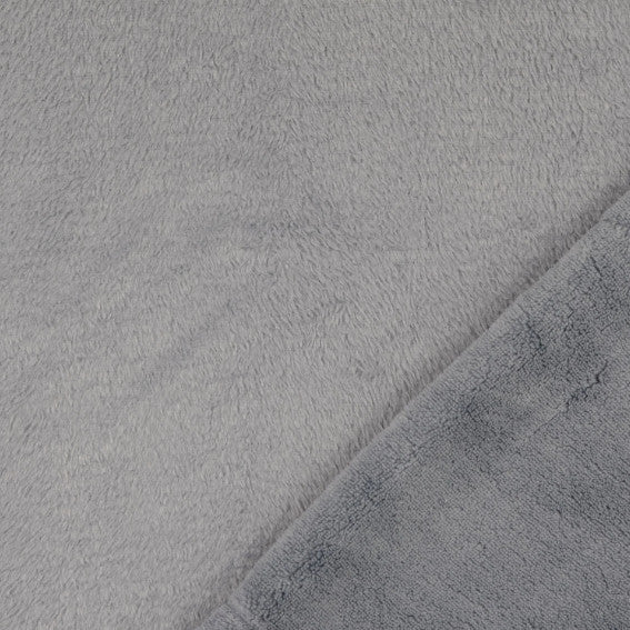 Fleece Stoff Uni Grau