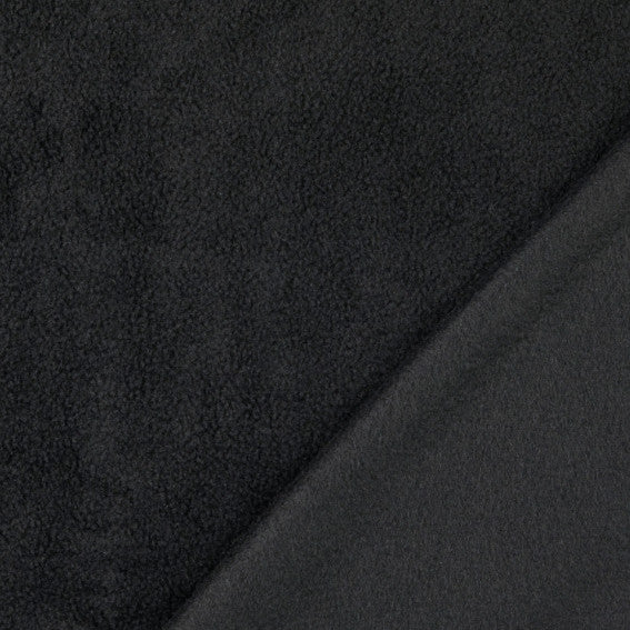 Fleece Stoff Uni Schwarz