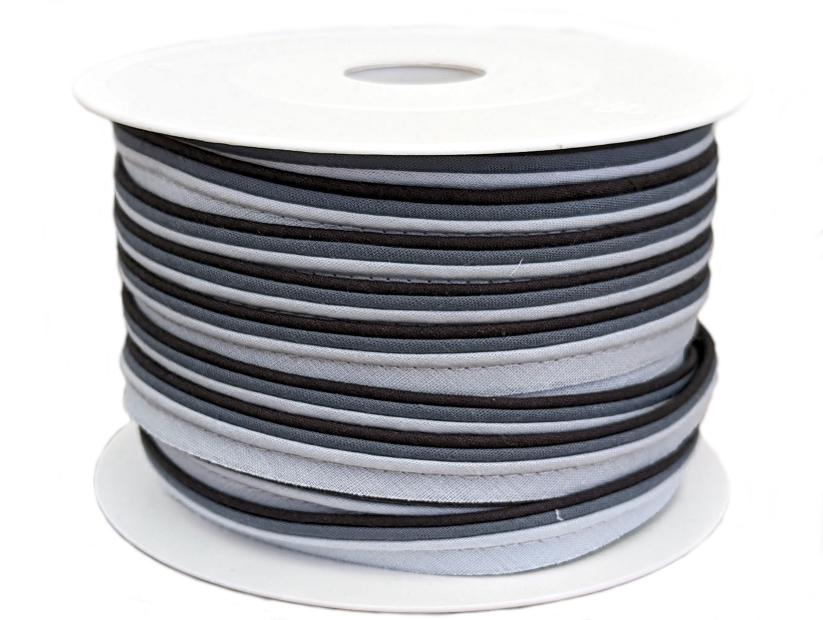 Paspelband 15 mm Dreifarbig Schwarz Grau Hellgrau