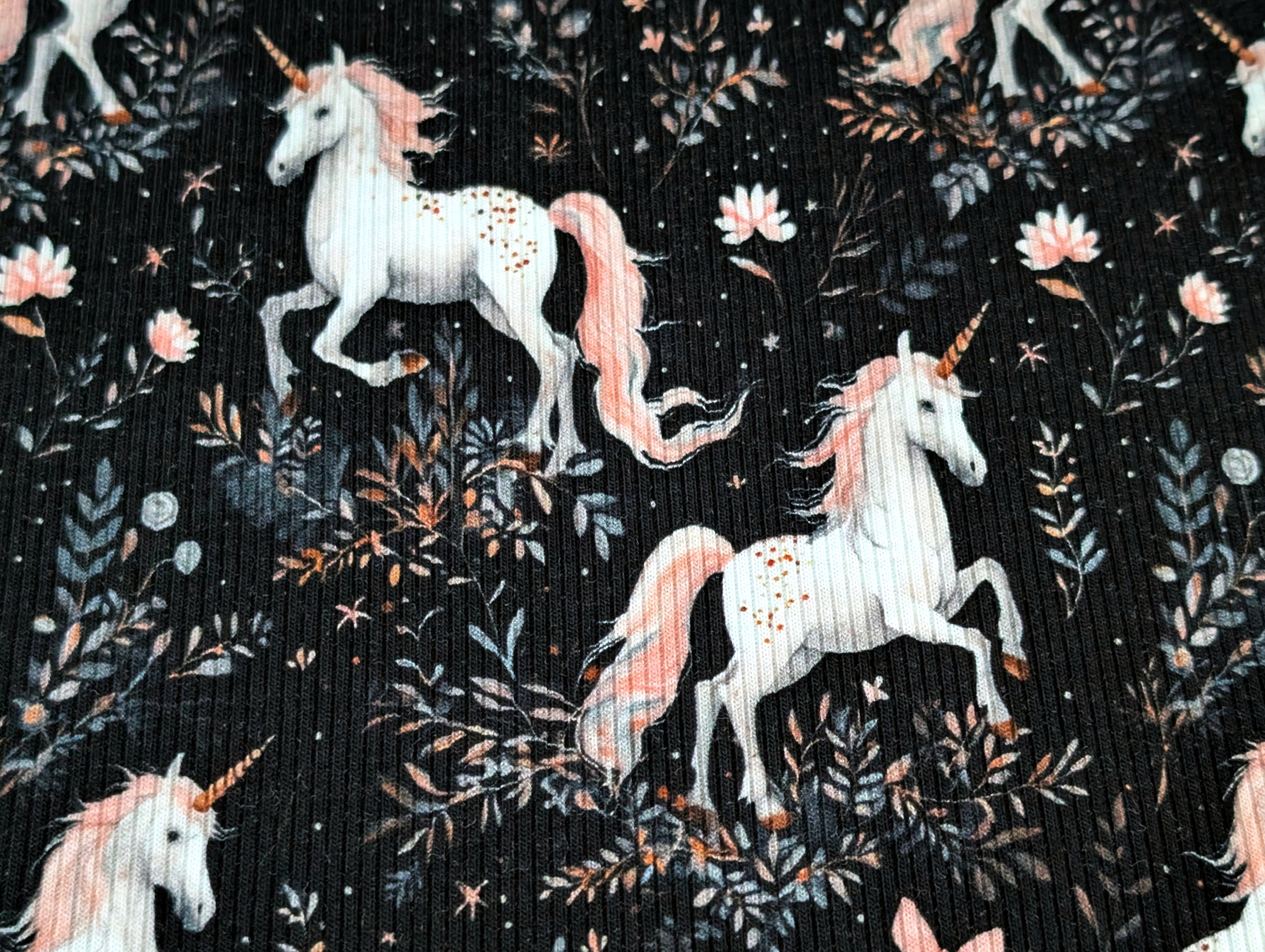 Eigenproduktion Rib Jersey Unicorn Nachtblau
