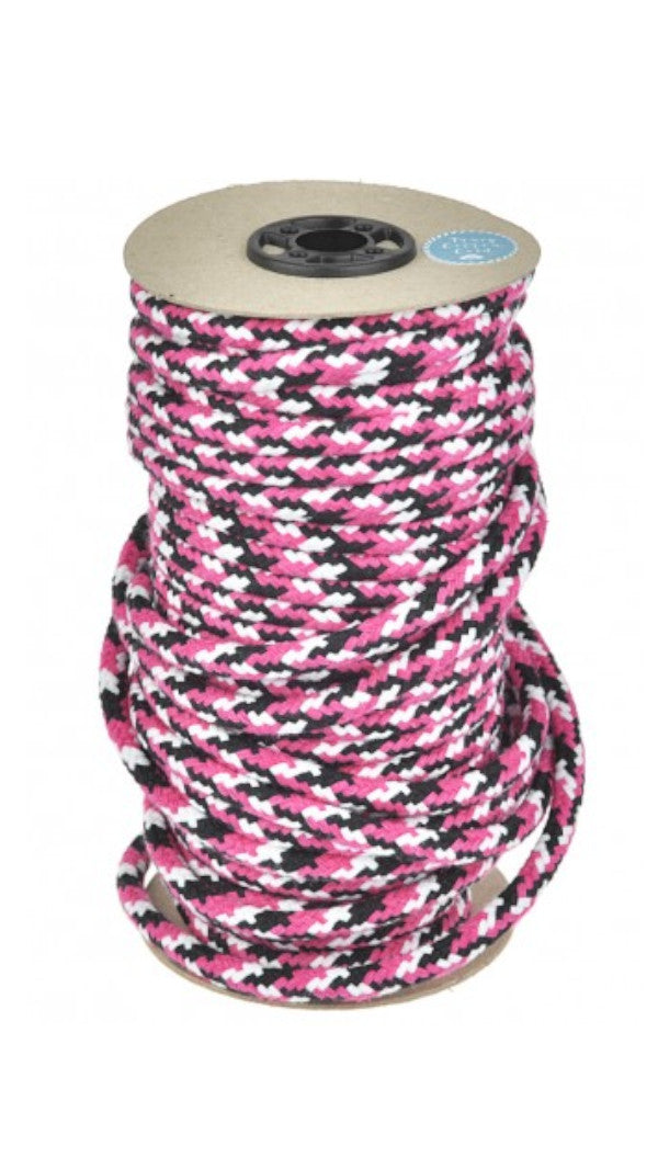 Rundkordel 8mm schwarz/weiß/pink