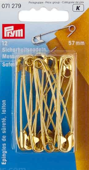 Sicherheitsnadeln 12 Stück aus Messing