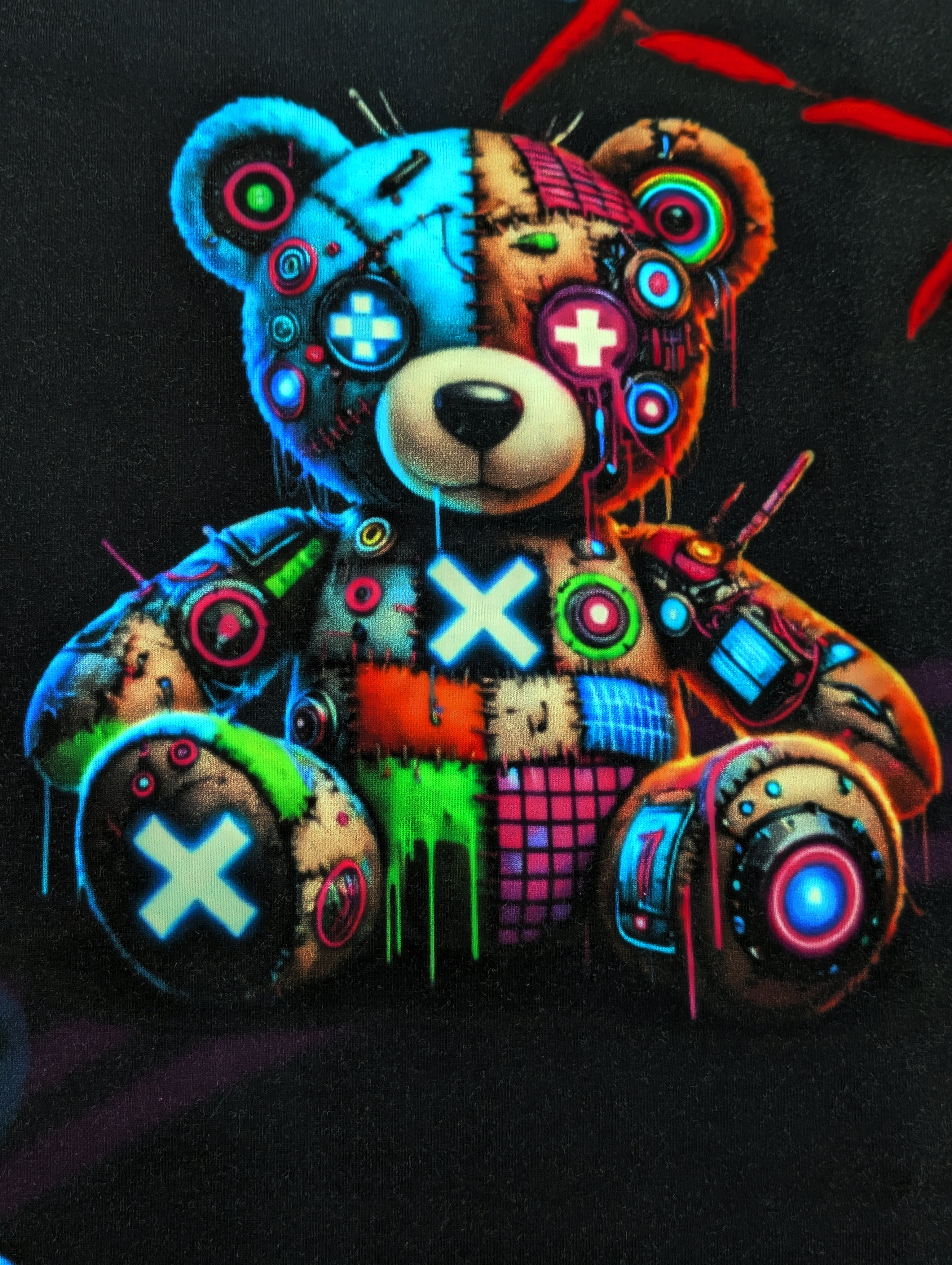 Eigenproduktion French Terry Panel Techno Teddy Cuddle Me Wild  75 x 165 cm -N -